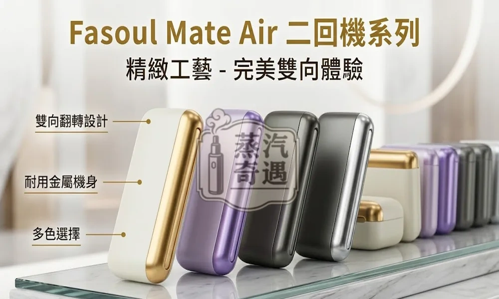 Fasoul Mate Air 二回機4色現貨|IQOS ILUMA相容加熱菸二次機|一彈二抽省50%煙彈|1600mAh 電量 20支長續航